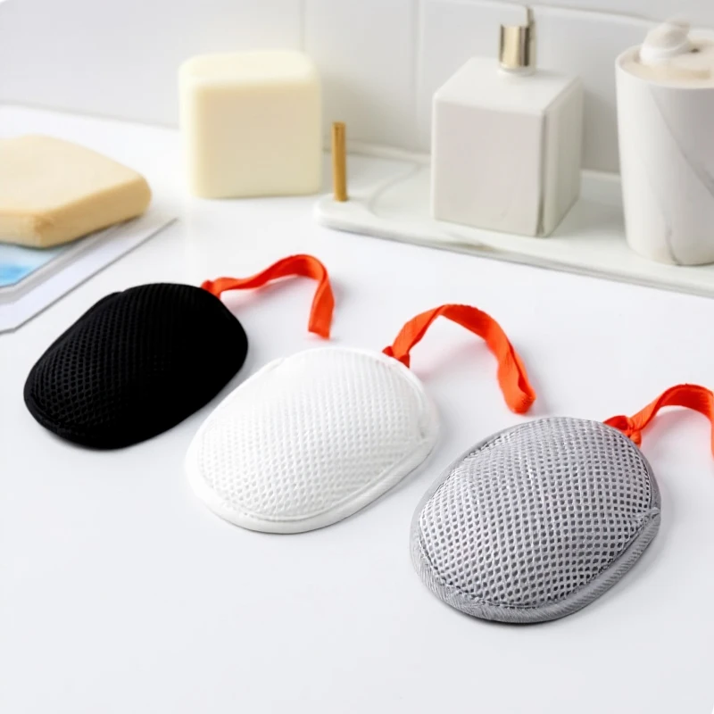 1 PCS Double-Sided Square/Oval Soap Bag Bath Cleansing Foaming Net  Body Exfoliating Scrubber Sponges Bathroom Mesh Soap Pocket