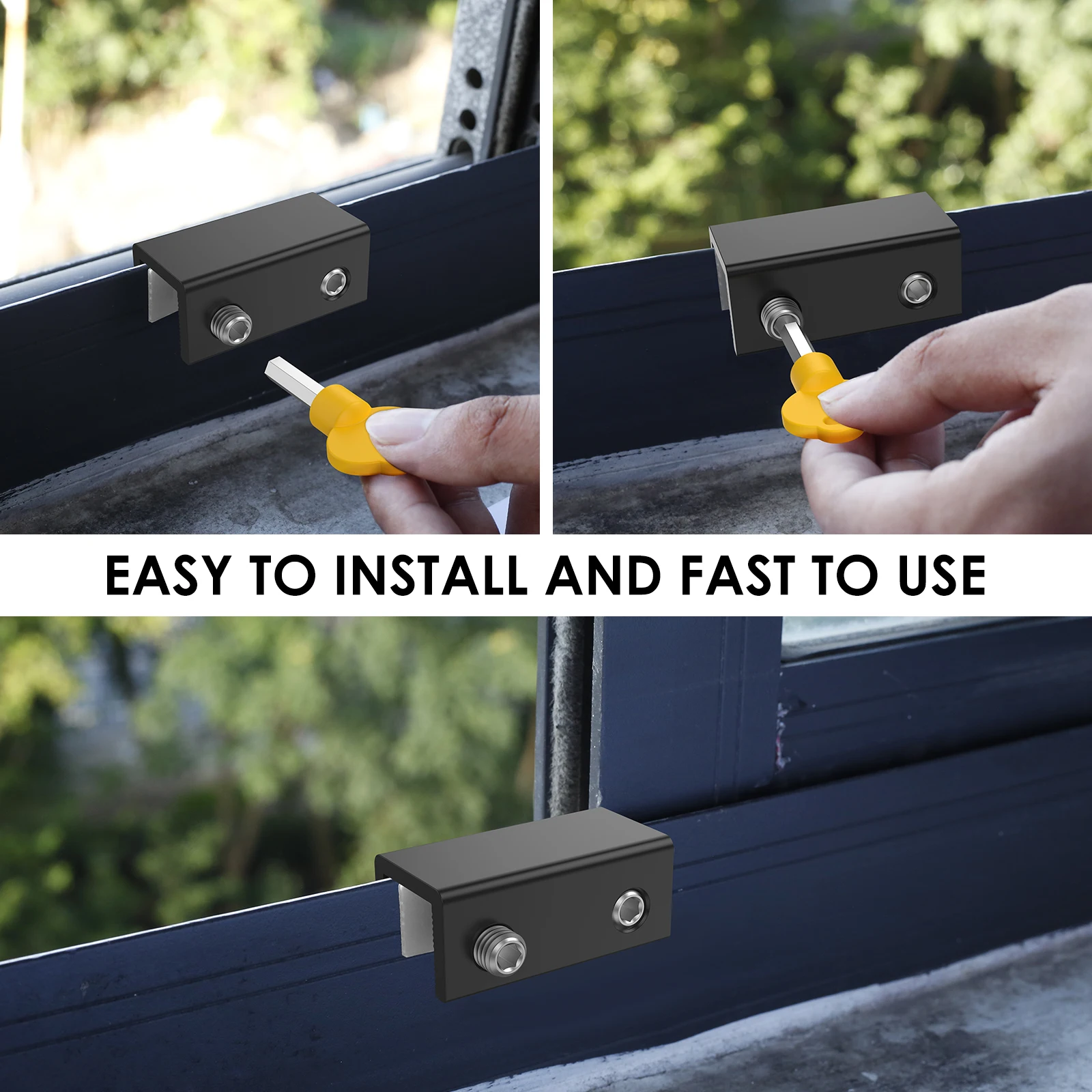 Picture 4: Sliding Window Locks Window Security Bars with Key Adjustable Window Locks For Up and Down Windows and Horizontal Windows
