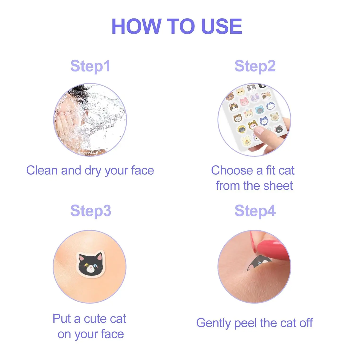 20pcs Cartoon acne patch, cute cat-shaped facial concealer acne patch, safe, non-toxic. image 4