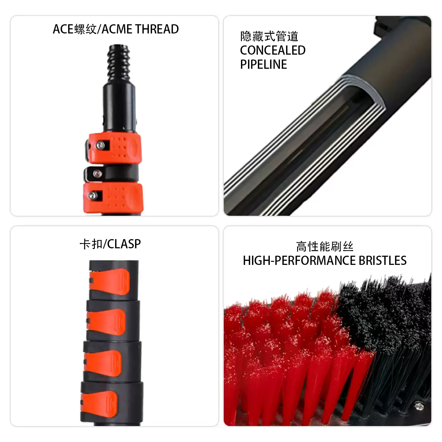 Photovoltaic Panels Cleaning Tool 12/18/24/30ft Extension Pole for Solar Panel High Window Glass Bus Boat Wall Washing