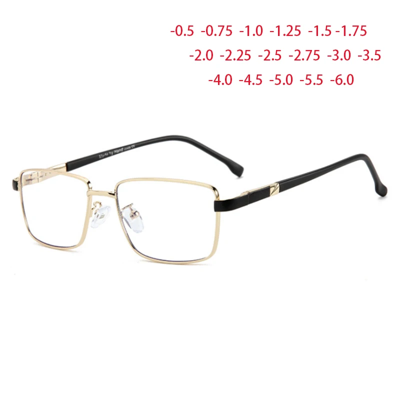 

Square Glasses Women Men Metal Eyeglasses Business Metal Myopia Optical Spectacles Clear Lens Glasses 0 -0.5 -1.0 -2.0 To -6.0