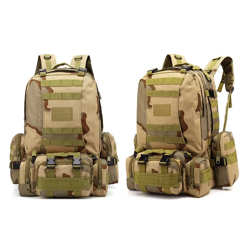 

New 4-in-1 Combination Mountaineering Bag Large Capacity Outdoor Hiking Fitness Backpack Sports Backpack Camouflage Tactical Bag