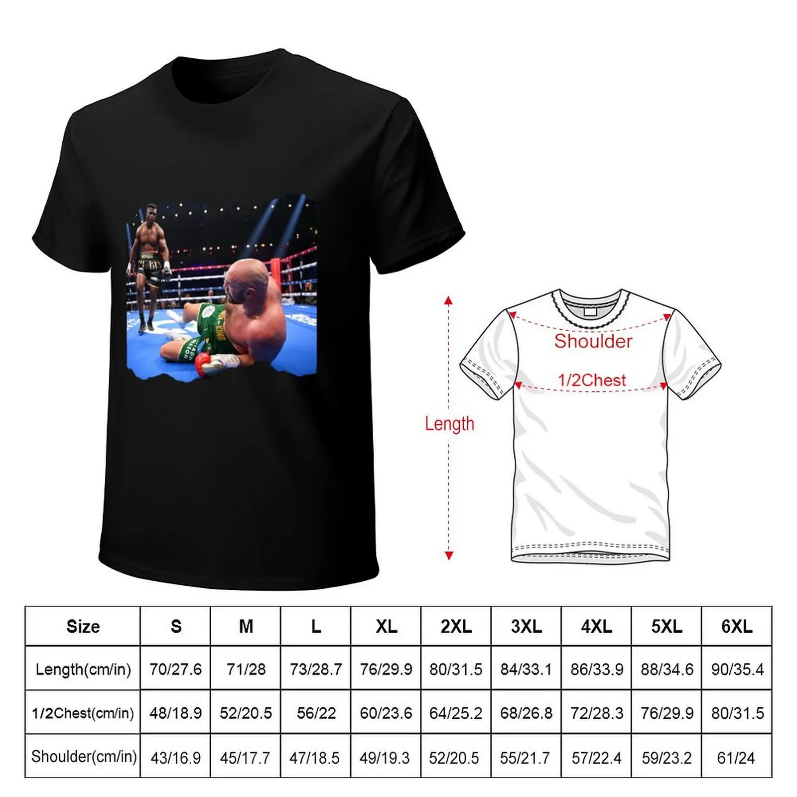 NGANNOU KICKS TYSON FURY TO THE GROUND T-Shirt t shirt man casual T-Shirt