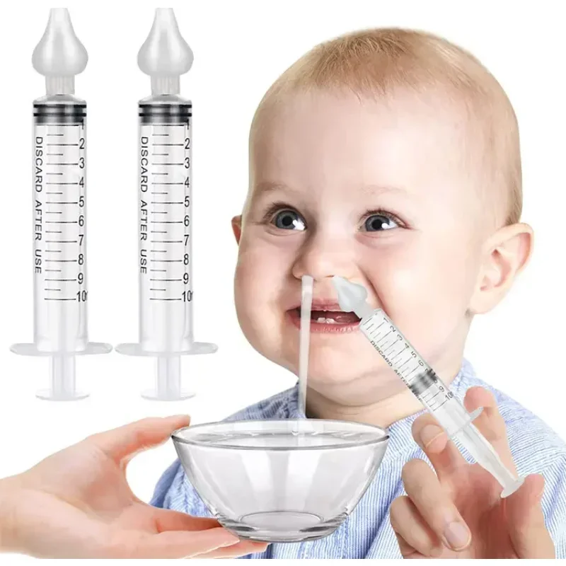 2Pcs/box Babi Nose Cleaner Rhinitis Nasal Washer Needle Tube Baby Nasal Aspirator Cleaner Syringe Baby Nose Washing for Children