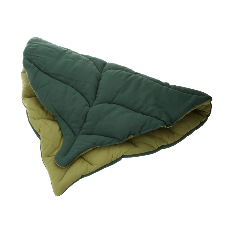 F62D Creatively Tapetes em forma de folha Cobertores de algodão suaves para a pele para tapete de engatinhar infantil