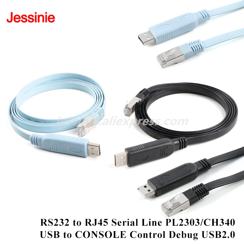 USB to CONSOLE Cable Debug Wire Control RS232 to RJ45 Serial Line USB2.0 for H3C Routing Switch PL2303 CH340