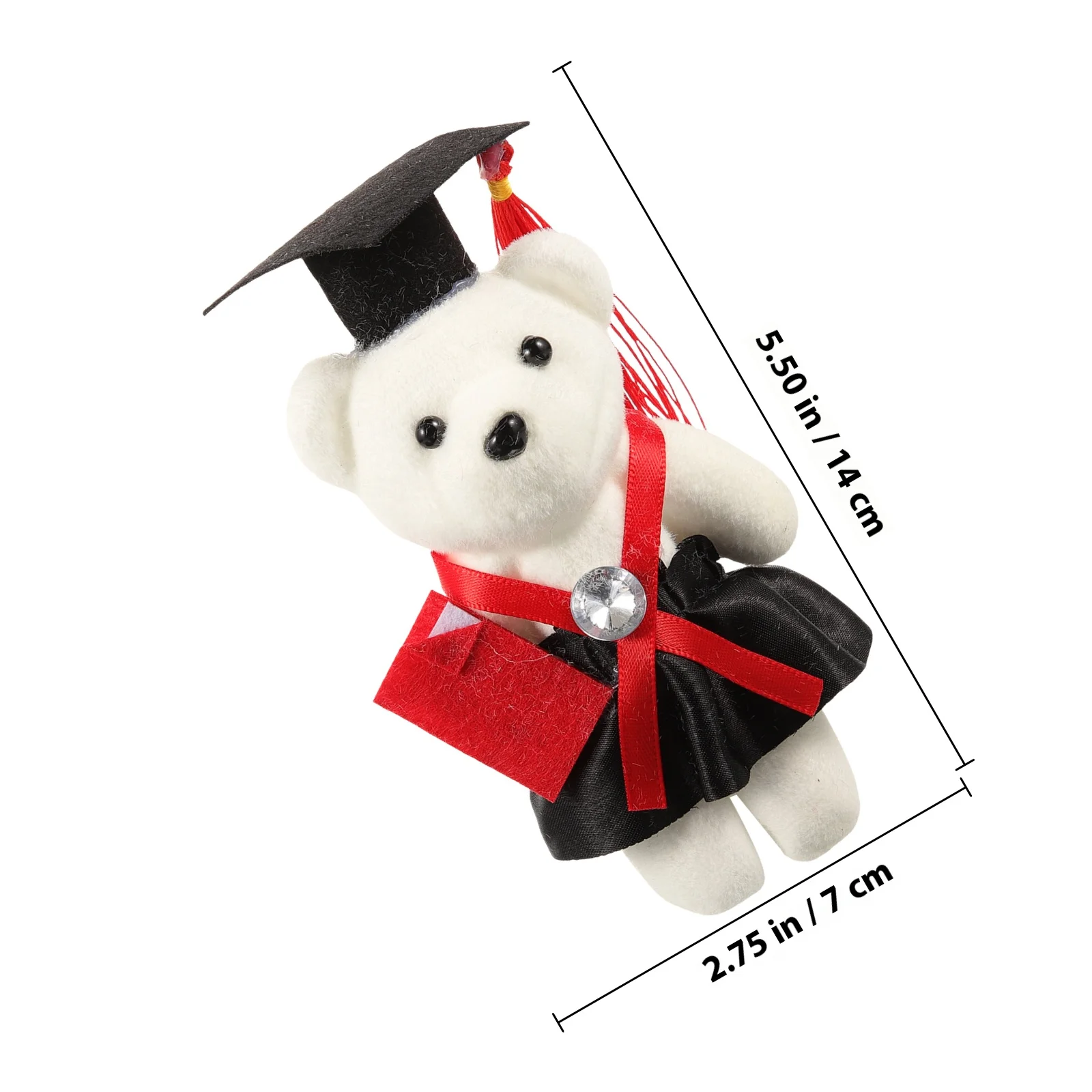 6 قطعة الدب التخرج في قبعة زينة التخرج المميزة أسود أحمر لباقة كعكة السيارة متعددة الوظائف الديكور