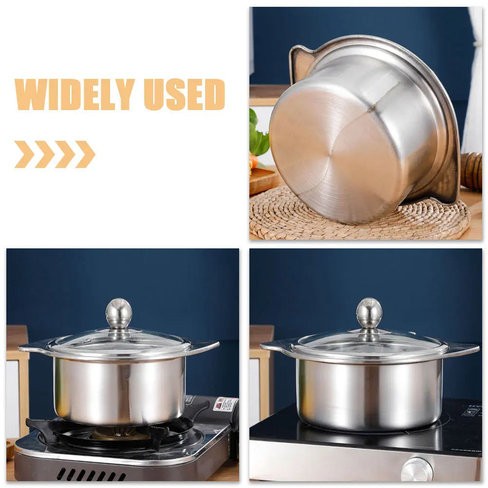 

Stainless Steel Divided Hot Pan 16Cm Two-Flavor Fondue Pot Even Heat Kitchen Stovetop Restaurant Soup Pot