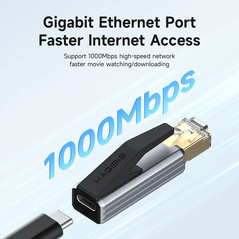 Hagibis USB C to Ethernet Adapter 1Gbps Gigabit USB C Female to RJ45 Male Network Converter for MacBook Pro iPhone 16  iPad XPS