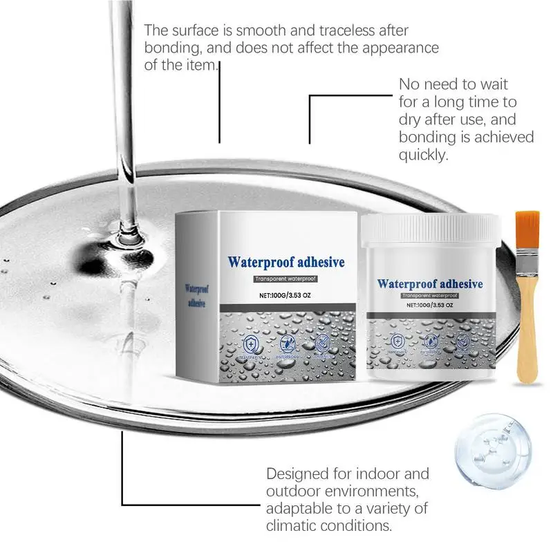 Transparente wasserdichte Beschichtung, klares wasserdichtes Dichtmittel, wasserdichtes Anti-Leckage-Mittel, unsichtbarer wasserdichter Kleber, praktisch