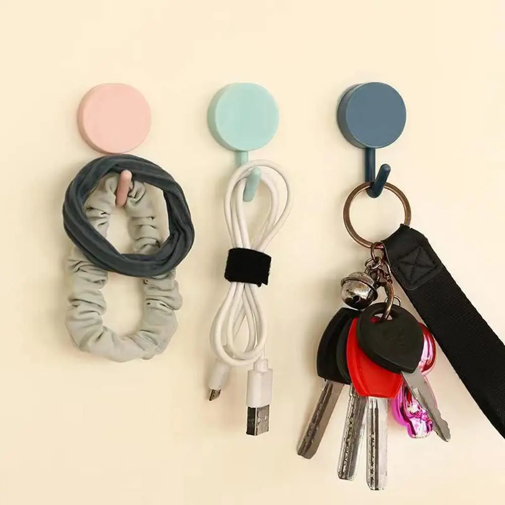 6Pcs No Drilling Self Adhesive Hooks, Punch-Free Wall Mounted Hangers, Waterproof Strong Adhesive Hooks for Home Kitchen Bathroo - Detail 1