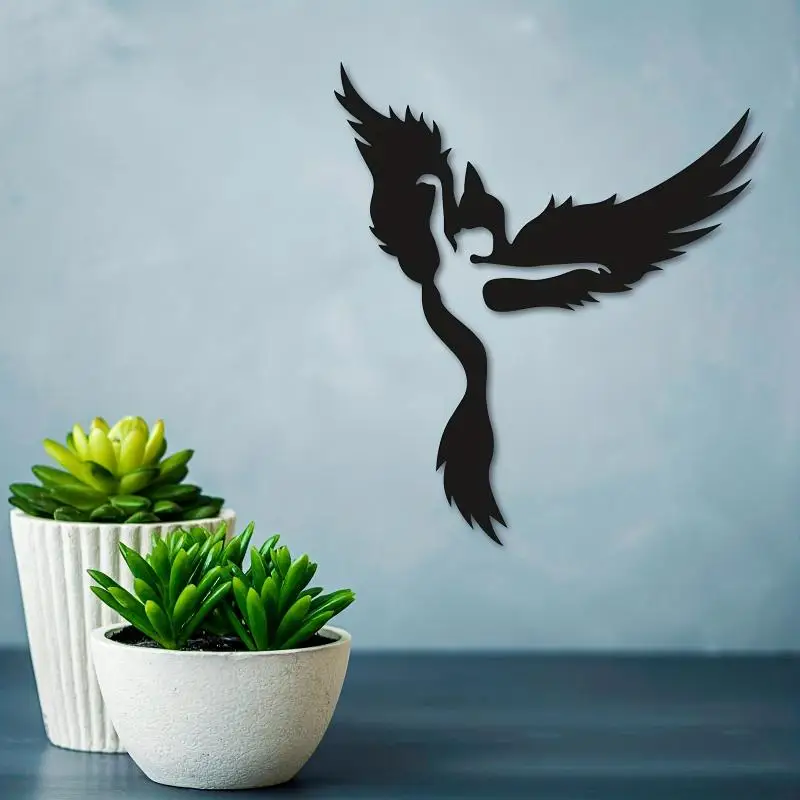 

Metal Phoenix wall decoration, Phoenix modern wall silhouette, living room kitchen backyard office line art, home decoration