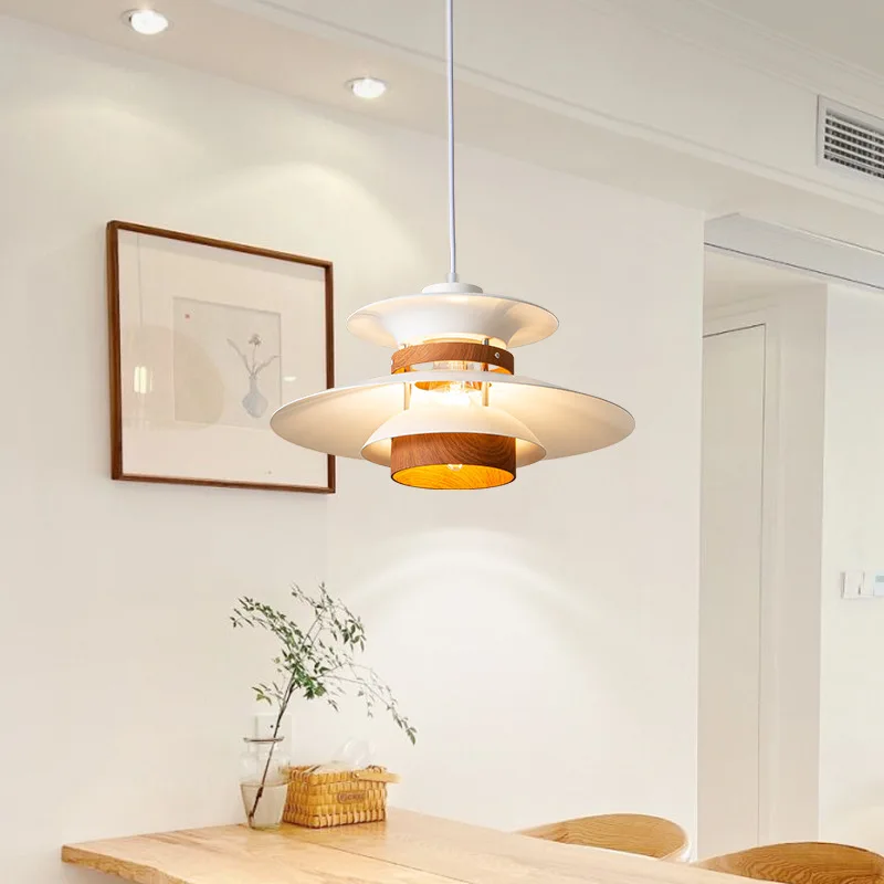 Nordic Iron Art PH5 Table Pendant Light Danish Designed LED Flying Saucer Chandelier Restaurant Bar Decor Lamp Indoor Fixture 