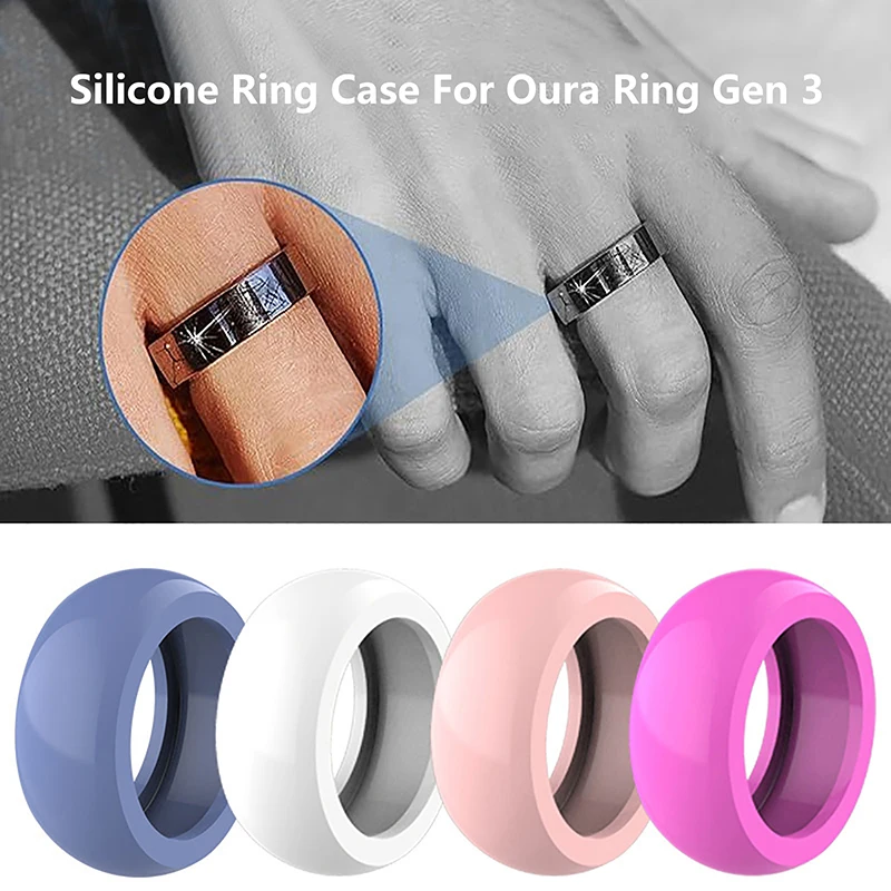 Smart Ring Protection Cover para Oura Ring, Anti-Scratch Protective Shell, Silicone Case, Gen 3, 2Pcs