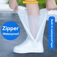 PVC Thickened Shoe Cover High Top Rain Boots Cover Non-slip Shoes Protector Outdoor Reusable Portable Waterproof Footwear Adult