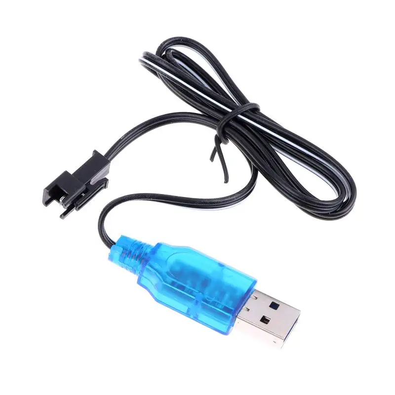 1Pc USB Charger Cable For 3.7V 400mA Lithium Battery Charger SM-2P Forward Plug Electric Toy With 60CM USB Charging Cable.