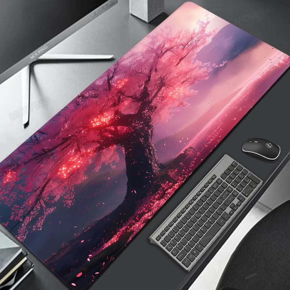 

Red Mousepad Tree Anime Mouse Mats XXL Pad on The Tables Gamer Office Gamer Accessories Keyboard Pad Art Desk Mat Mouse Carpet