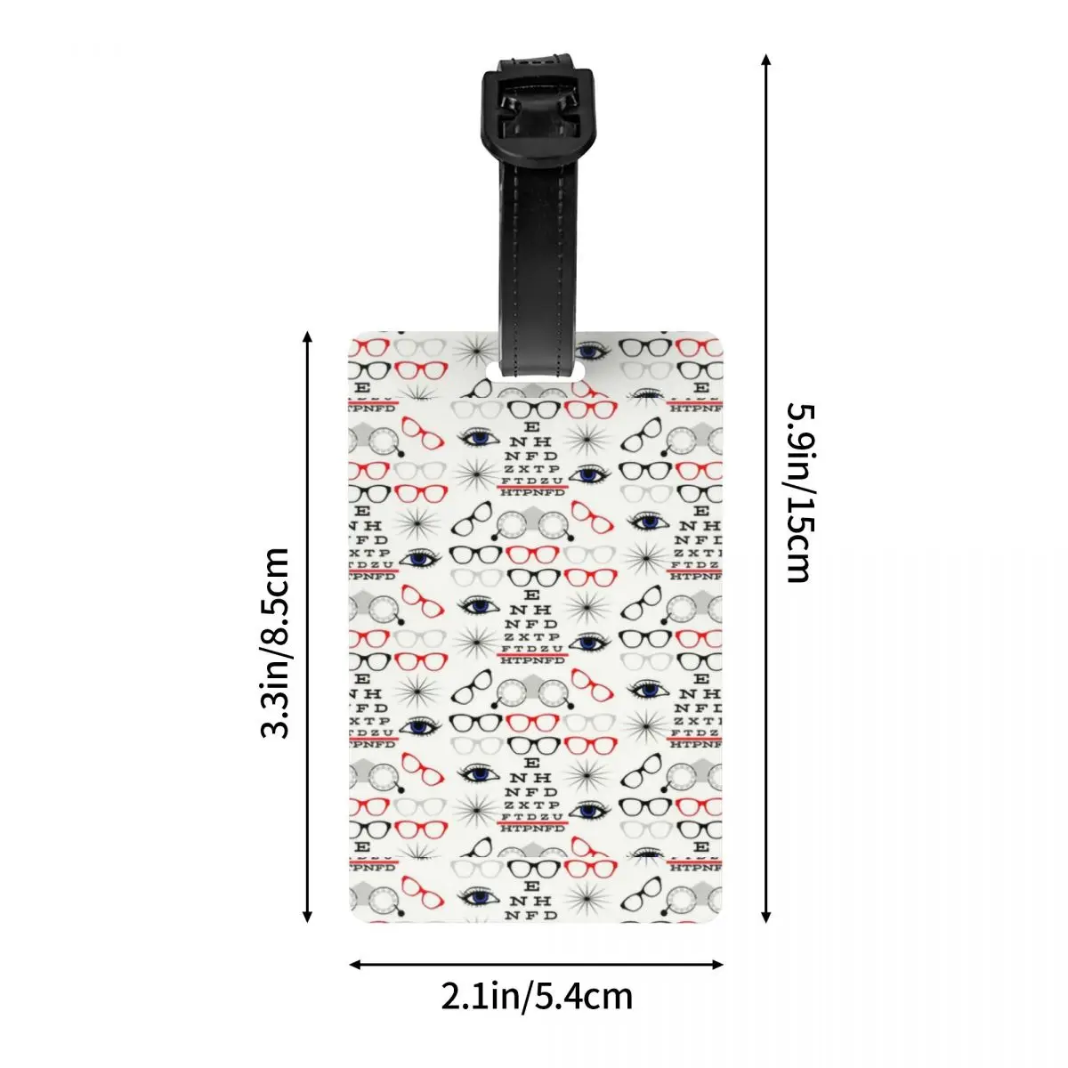 Funny Optician Optometrist Luggage Tags for Suitcases Cute Eye Test Chart Baggage Tags Privacy Cover Name ID Card