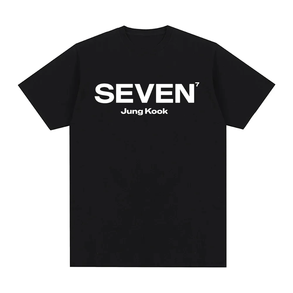 JungKook Seven T Shirt Harajuku Graphic Letter Print T-Shirt Unisex High Quality Vintage Casual Cotton Tees Shirts Clothes