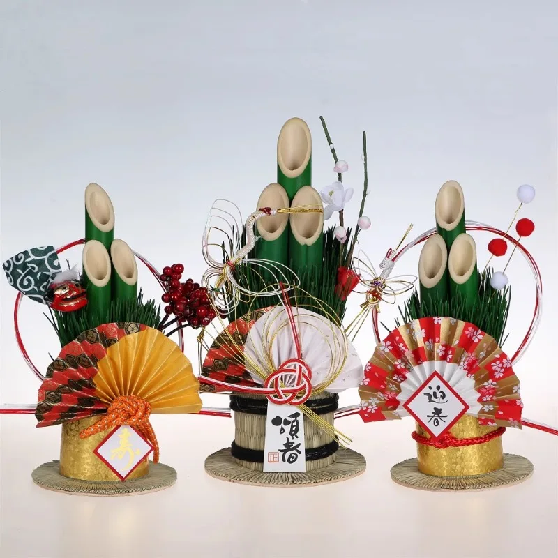 Home Decor Desktop Decorations New Year for Platter Japanese Bamboo Sushi Restaurant Jomon Straw Ring Spring Prayer Ornaments