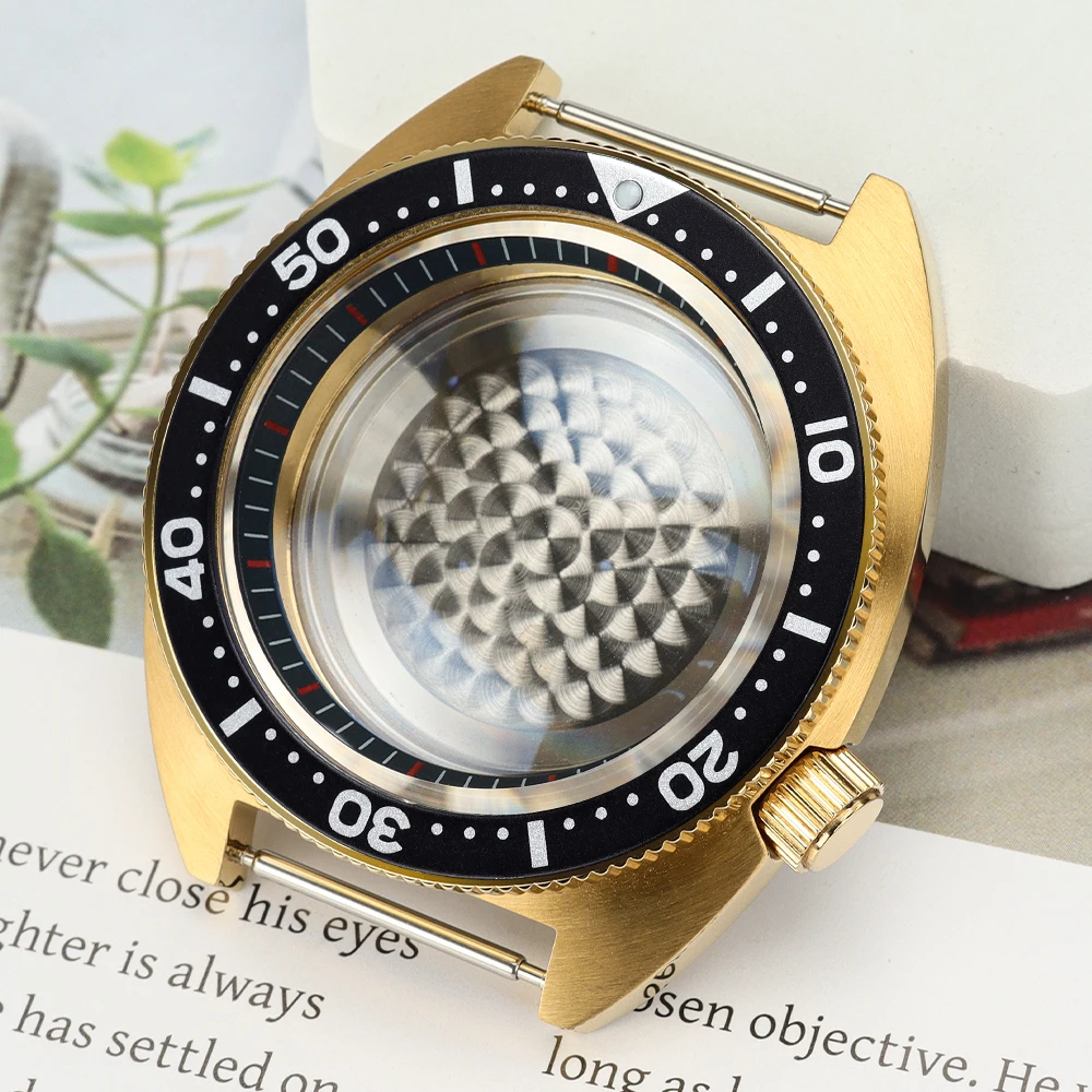 Diver 41mm Mechanical Watch Gold Case Sapphire Glass For NH35 NH36 NH38 NH34 Movt 28.5mmDial Mod Turtle Abalone Seiko Mods Parts