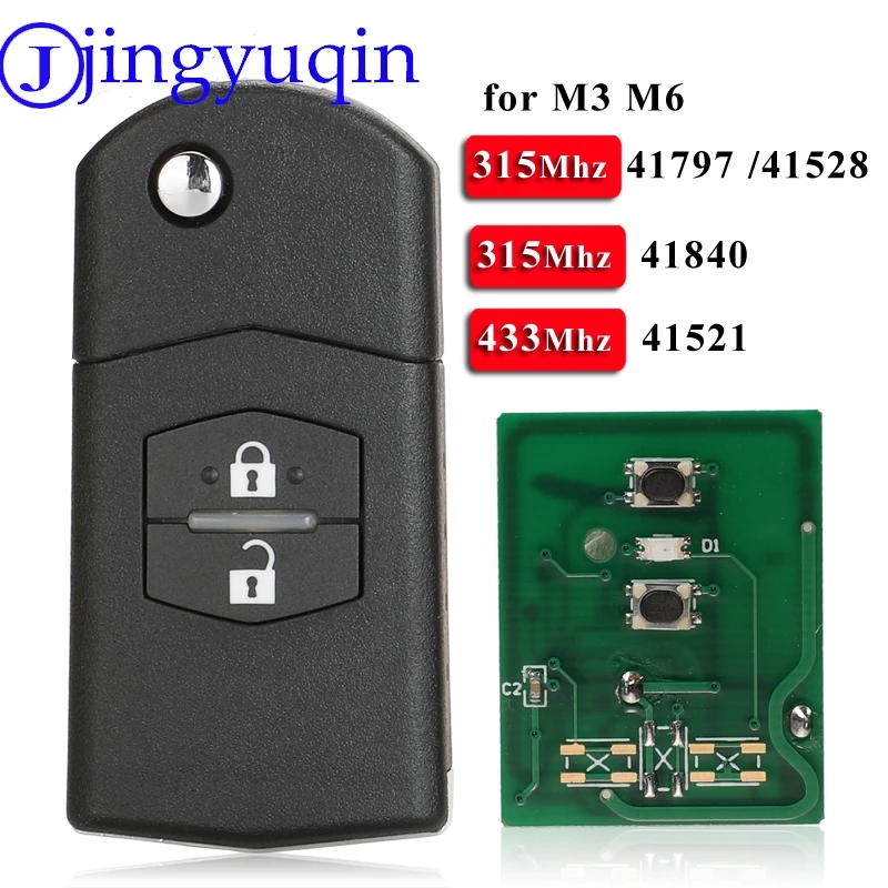 jingyuqin Remote Car Key Control 315/433Mhz For Mazda 3 6 2006-2020 M3/M6 Systems 41797/41528/41840/41521 5WK43449D/E/F