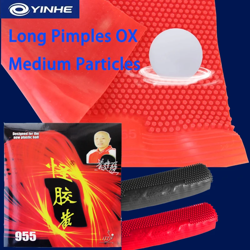 

Cured/Uncured Table Tennis Rubber Long Pimples YinHe 955 Weired OX Medium Particles Ping Pong Rubber Without Sponge Professional
