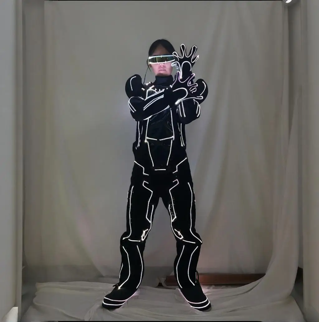 

LED Optical Fiber Dancing Costume Color Change Light Suits for Stage Performance Show Glowing LED Light up Clothes