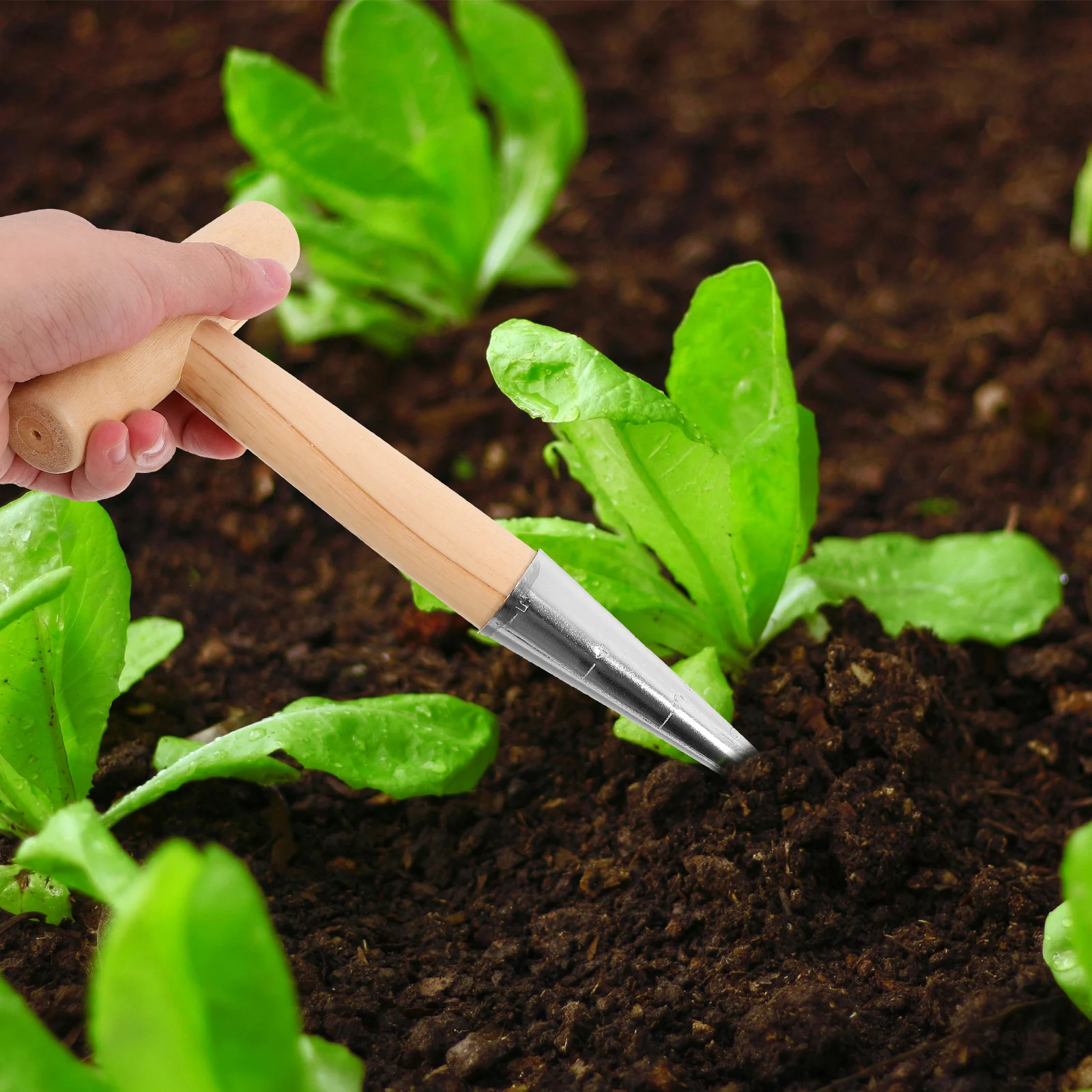 Garden Dibber Tool For Planting Seeds Vegetables Ergonomic Handle Soil Puncher Lightweight Hand Tool For Potted Plants Garden