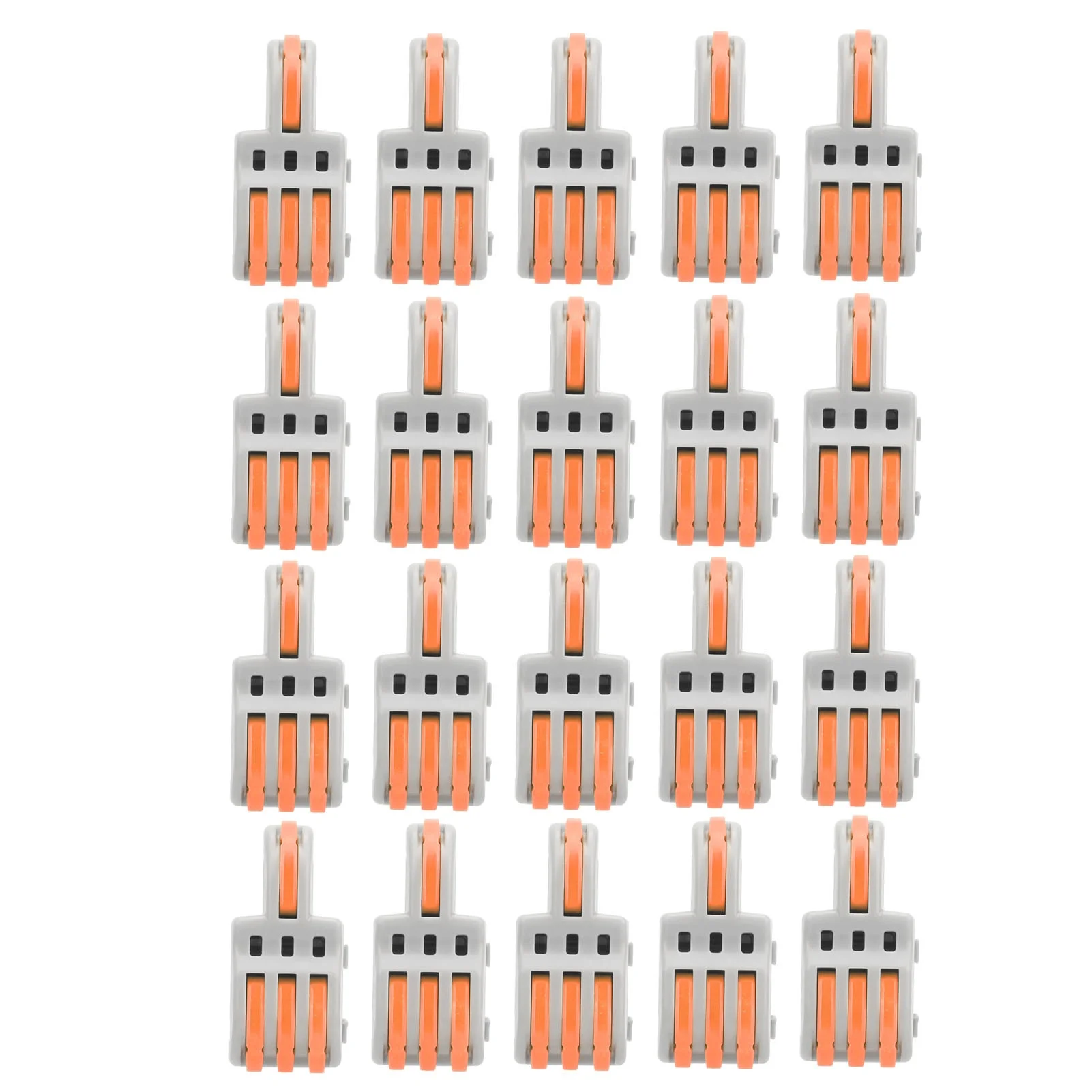 20Pcs SPLF13 Quick Connectors 1 in 3 out TTap Wire Splitter for Lighting Motors 250V(Orange )