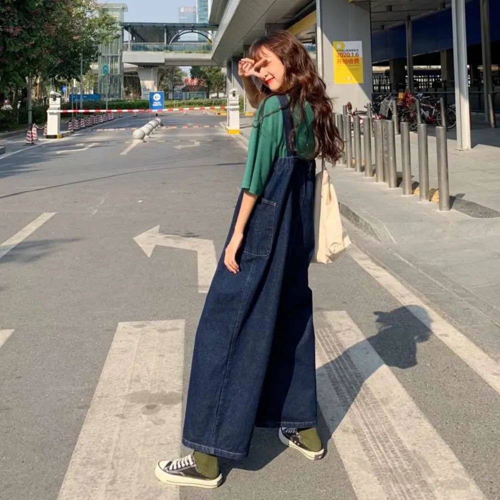 Women Jumpsuits Denim Harajuku Streetwear Young Versatile American Style Loose Soft Comfortable New Arrival Solid Fashion Chill