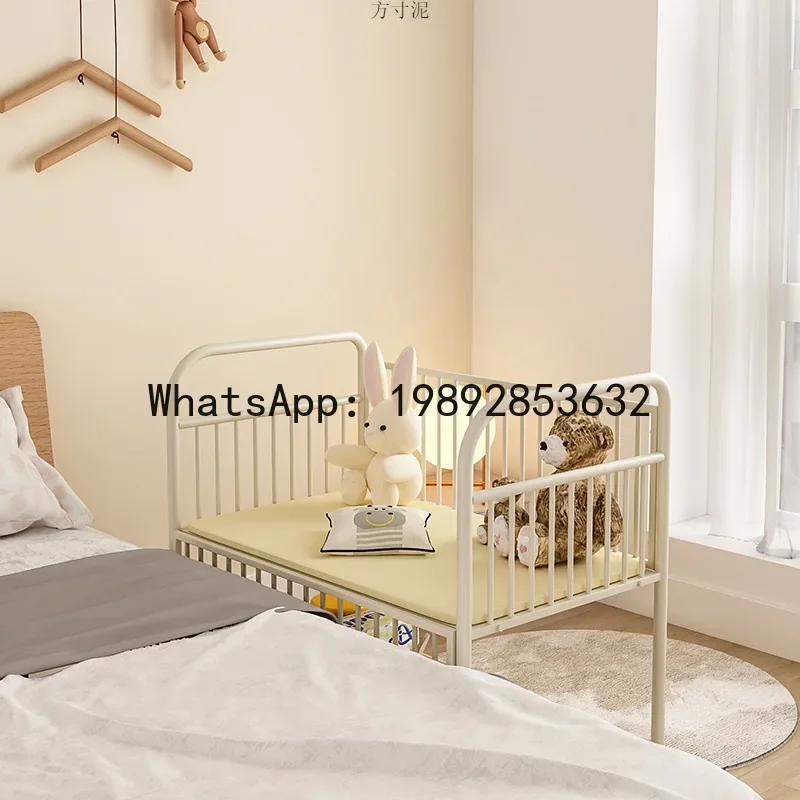 r15Movable Iron Art Baby Crib Infant Bed Maternity Center Multi-Functional Splicing Large Bed