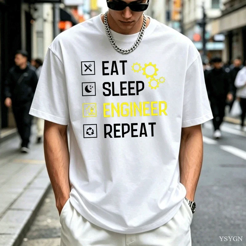 Engineer T-shirt Men Father Dad Engineering Tee Funny Engineer Tshirt Summer Coton Short Sleeve Oneck Tee Clothes Streetwear