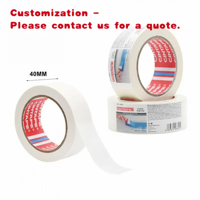 custom.Factory Accept Custom Size Color No Strong Single Sided White 40mm 40m Acrylic Adhesive Paper Masking Tape