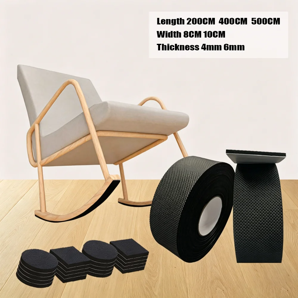 Thick 4/6mm Width 8/10cm  Felt Furniture Pads Thick Non-Slip & Soundproofing Cut-to-Size for Chair/Table Legs Protects Floors