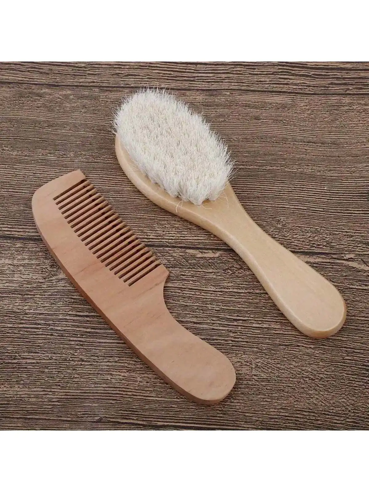 Portable Wooden Hair Brush Comb with Soft Bristles and Head Massager - Perfect for Detangling and Stimulating Scalp Circulation