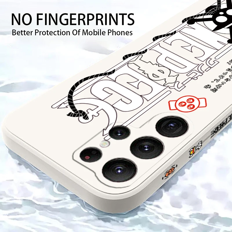 Cartoon One Piece Luffy Art dla Samsung Galaxy S25 S24 S23 S22 S21 S20 Plus Ultra FE 5G Liquid Left Rope Cover Etui na telefon
