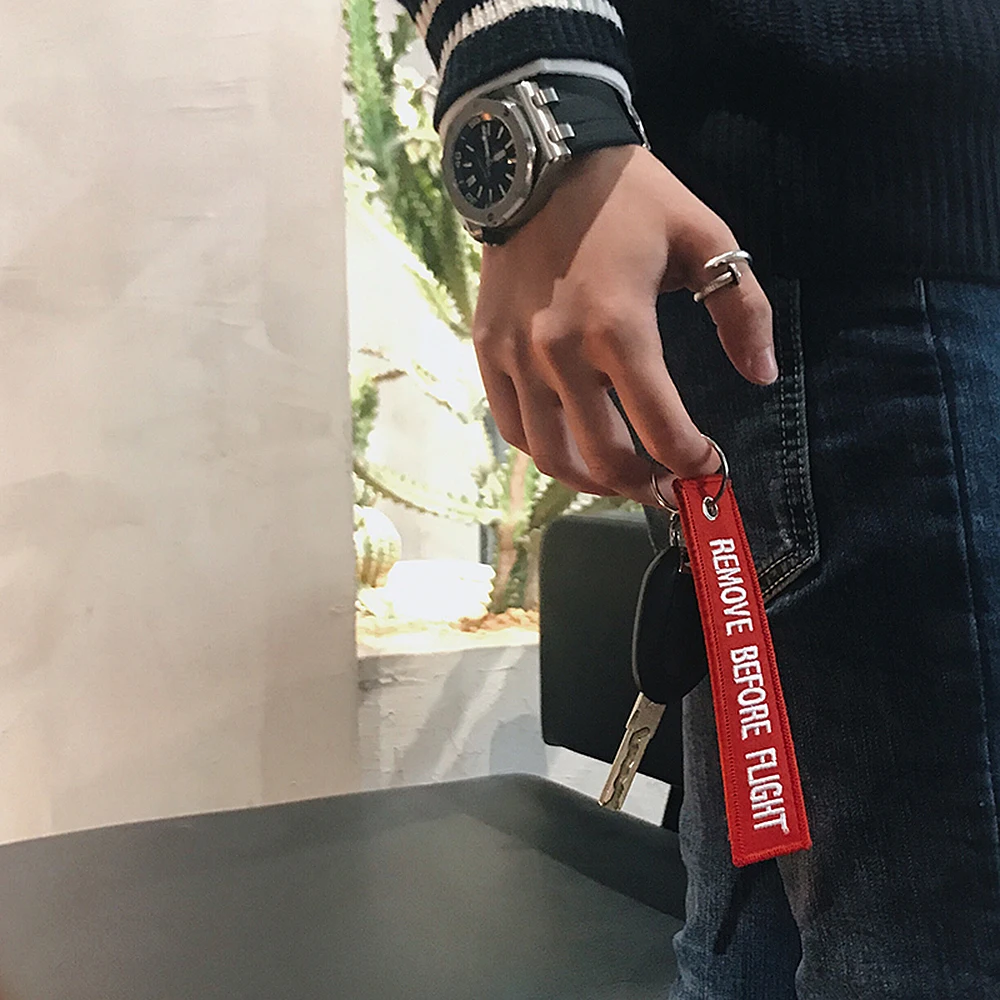 Luggage Tag Label Car Key Rings Keychains Remove Before Flight Keyring Car-styling Interior Accessories