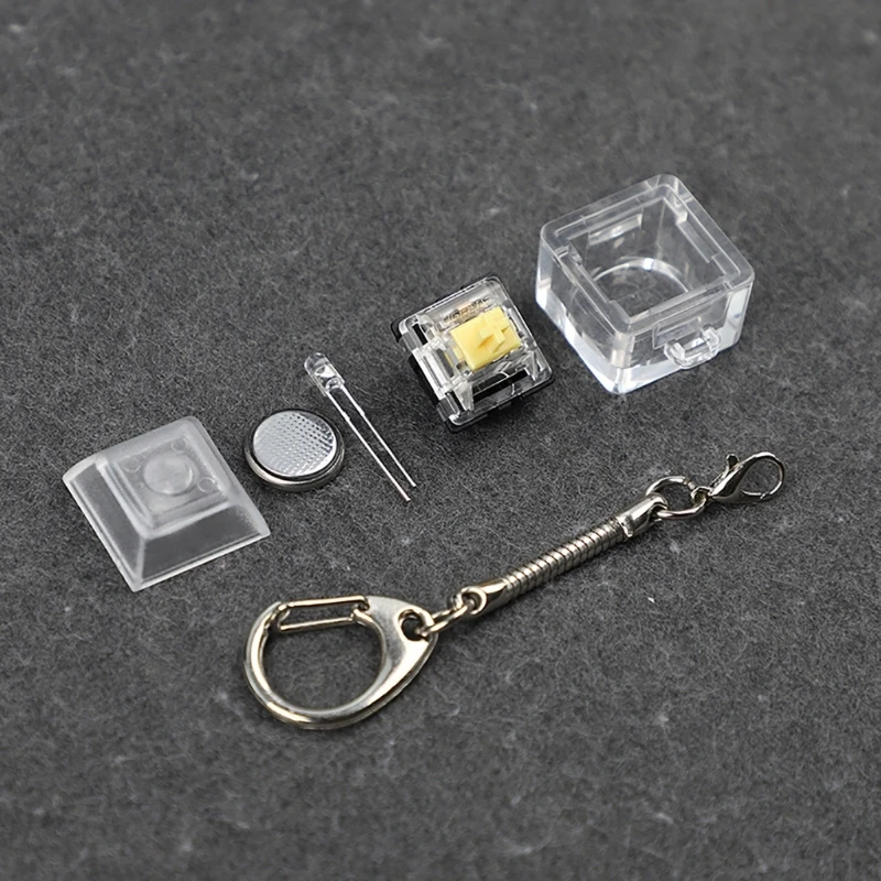 Translucent Keychain Pendant for Testing Mechanical Keyboard Switches Stress Relief Tool with DSA Keycap 1Set 20x20x12mm