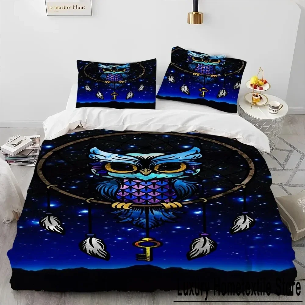 

Fashion DreamCatcher Feather Owl Bedding Set Duvet Cover Bed Set Quilt Cover Pillowcase Comforter king Queen Size Boys Adult