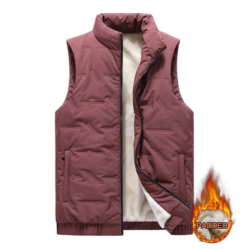 Padded Vest Men\'s Winter New Men Down Cotton Vest Warm Canvas Horse Jacket Youth Sleeveless Athletic Big Size Men\'s Clothing 6XL