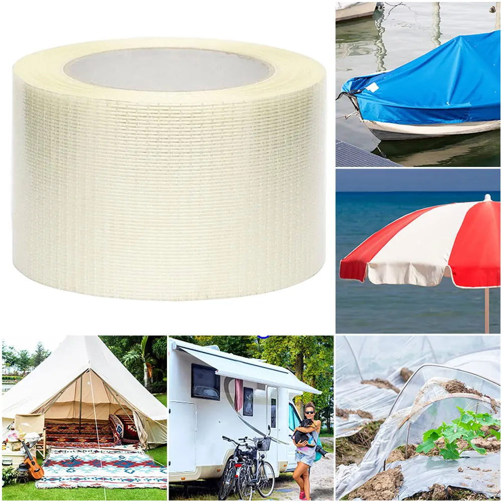 

Camping Tent Repair Tape Fiberglass RV Awning Repair Tape Waterproof Canvas Repair Tape for RV Awning Tent Boat Covers