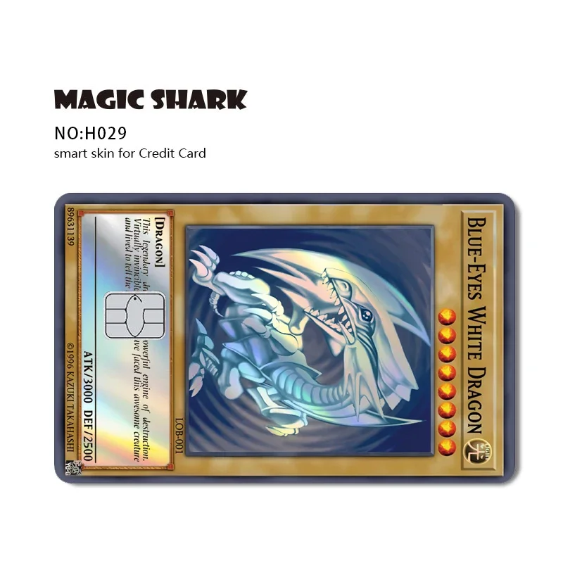 Holographic Card Sticker Skin — Shark Skull Panda Blue Eyes Dragon image