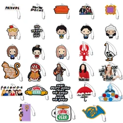 28PCS Set Keychain Old Friends Character Keyring fit Fans Souvenir Car key Accessories Cup Handle Pendant Friends Key Gifts