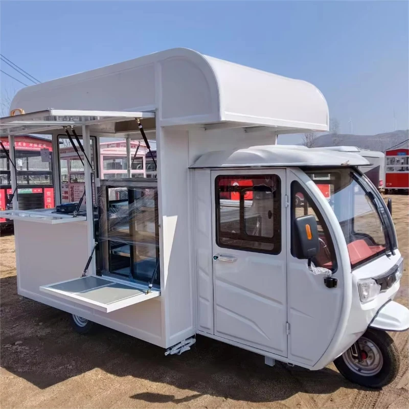 La fábrica china vende triciclo de comida rápida, triciclo de calle, camión de comida, pan, café, hamburguesa, centro comercial, parque de atracciones