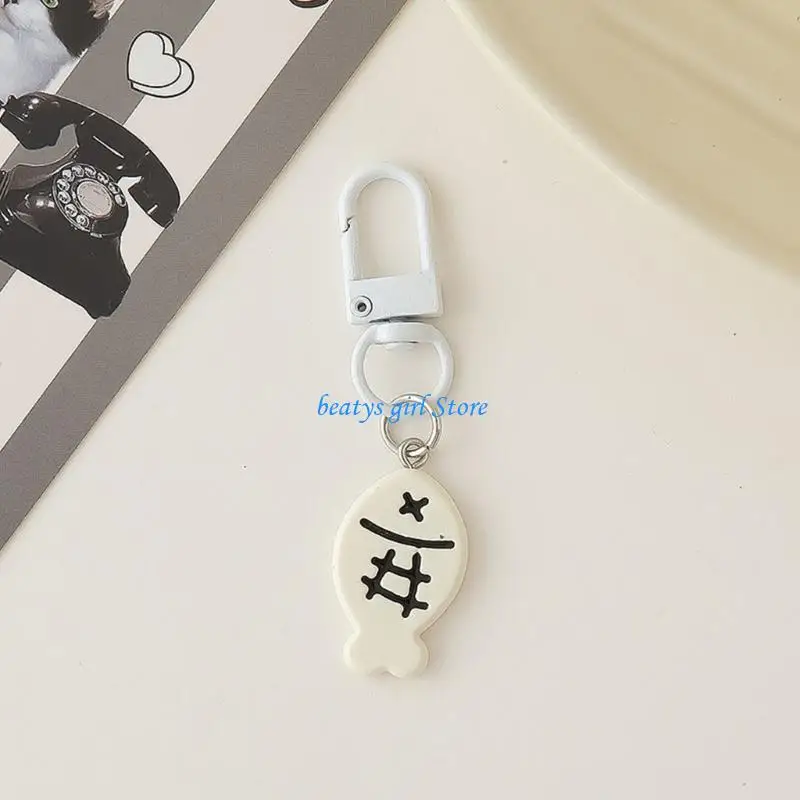 C7AB Adorable Keychain Accessory Novelty Design For Youngly Adults Teens Fashionable Keychain Decorative Holder Keyring