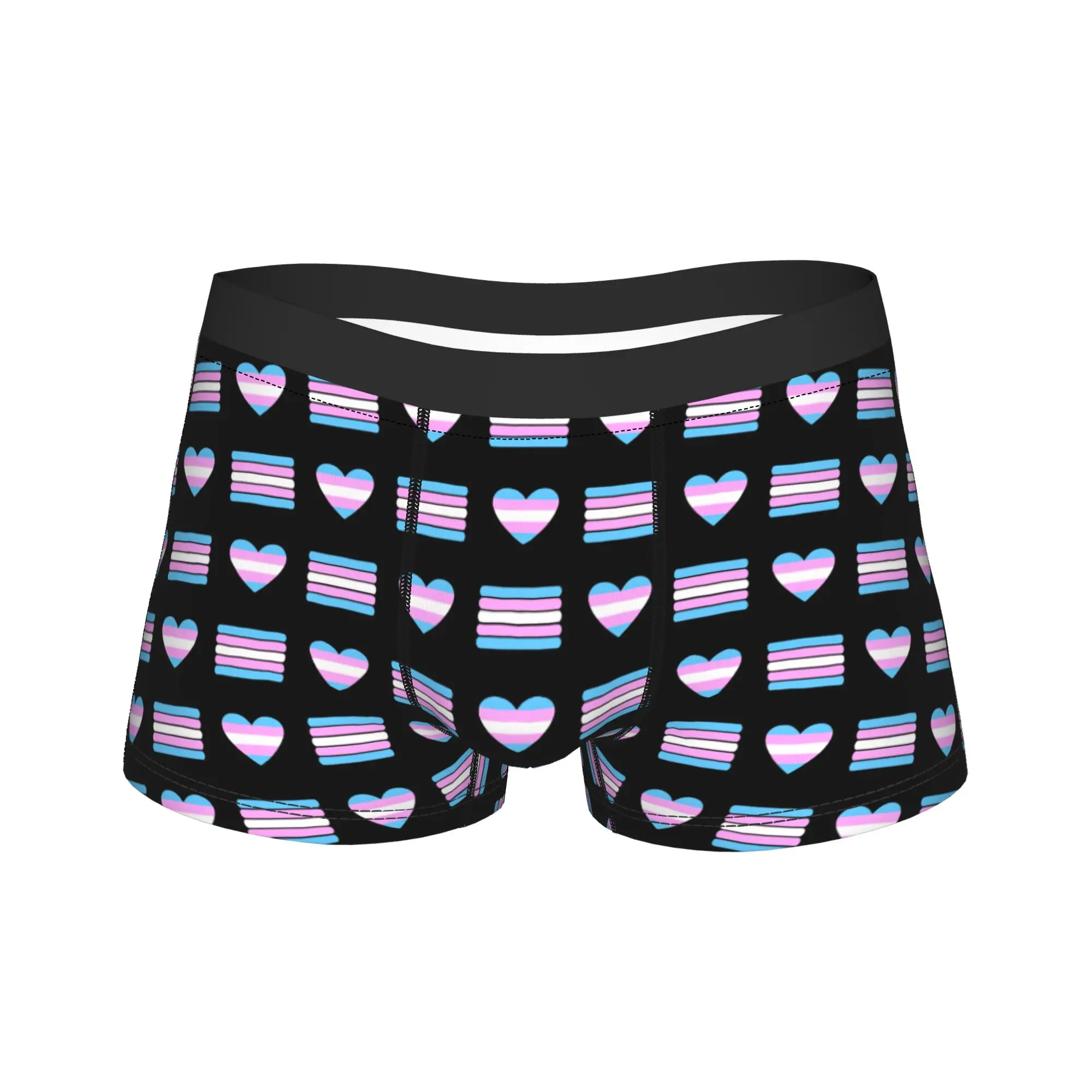 LGBTQ Pattern with transgender flag Underwear  Custom DIY Boxershorts Quality Men Underpants Novelty Boxer Brief Gift Idea