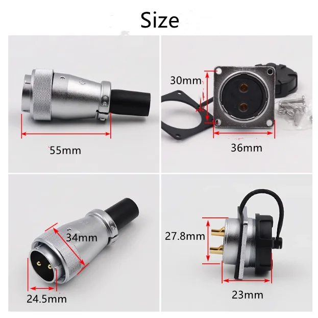 2-core Aviation Plug WS28 Connector Male and Female Socket