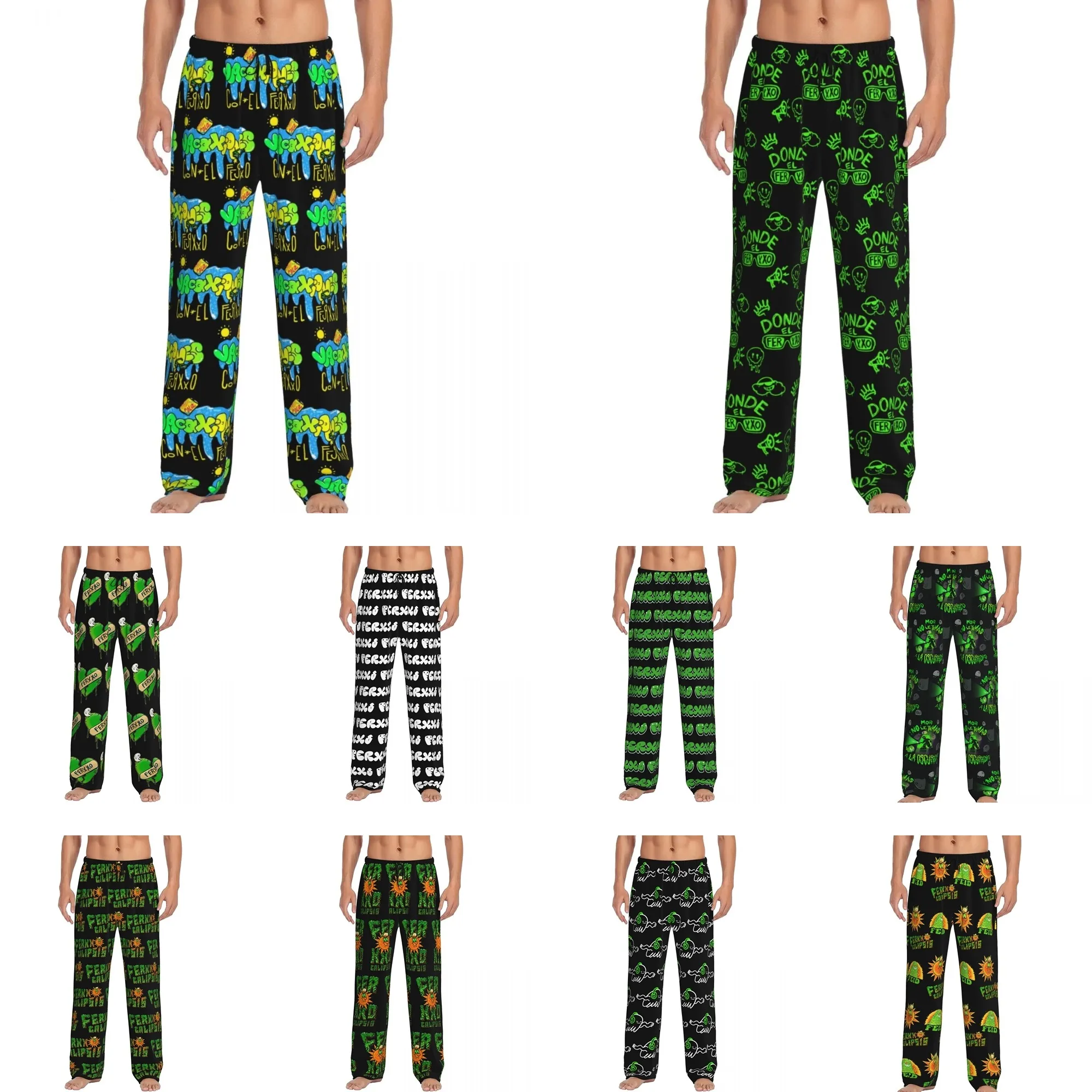 Custom Printed Vacations With The Ferxxo Feids Pajama Pants Men's Sleep Sleepwear Bottoms with Pockets