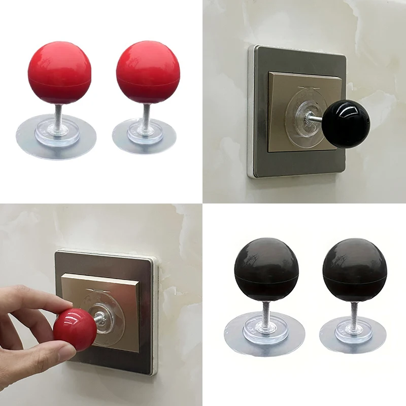 Light Switch Cabinet Handle Single Hole Cabinet Door Knobs Drawers Decorative Pulls Candy Color Lamp Holder Hand Ball